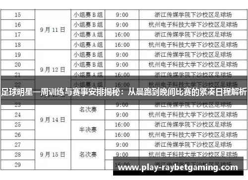 足球明星一周训练与赛事安排揭秘：从晨跑到晚间比赛的紧凑日程解析